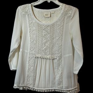 Anthropology Maeve boho rayon beaded top size 6